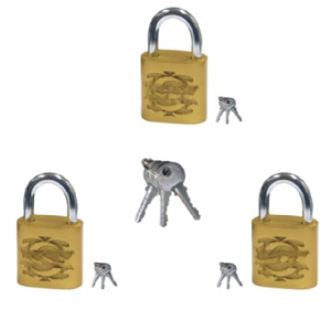 Gembok Ukir Gold Master Key ( 1 Set = 3 Pcs )