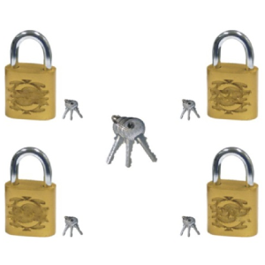 Gembok Ukir Gold Master Key ( 1 Set = 4 Pcs )