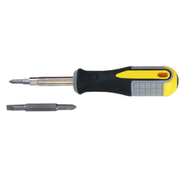 Obeng 6 Way Handgrip Karet Abu-Abu
