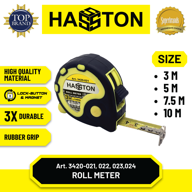 Roll Meter Hitam – Kuning