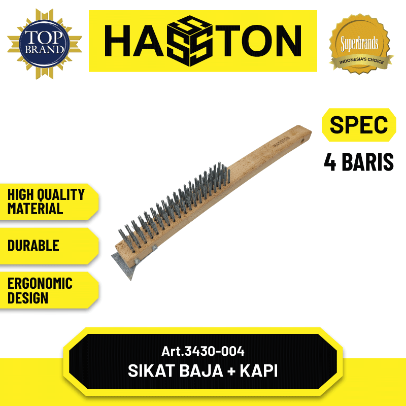 Sikat Baja Gg. Kayu + Kapi