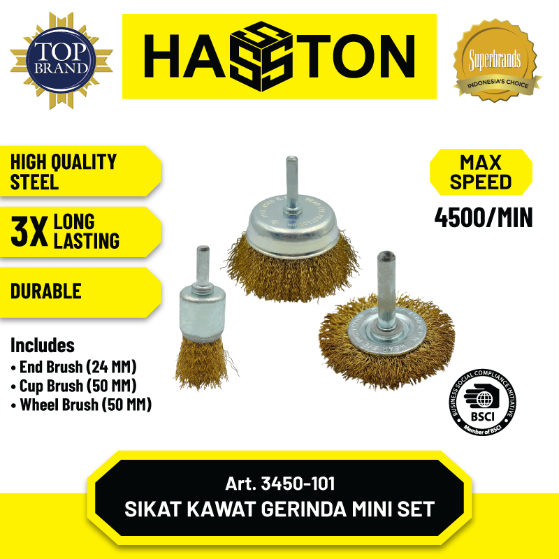 Sikat Baja Gerinda Set 3 Pcs