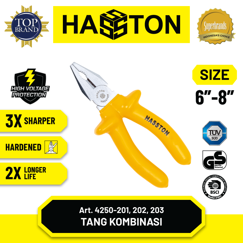 Tang Kombinasi Insulation Handle Black Chrome