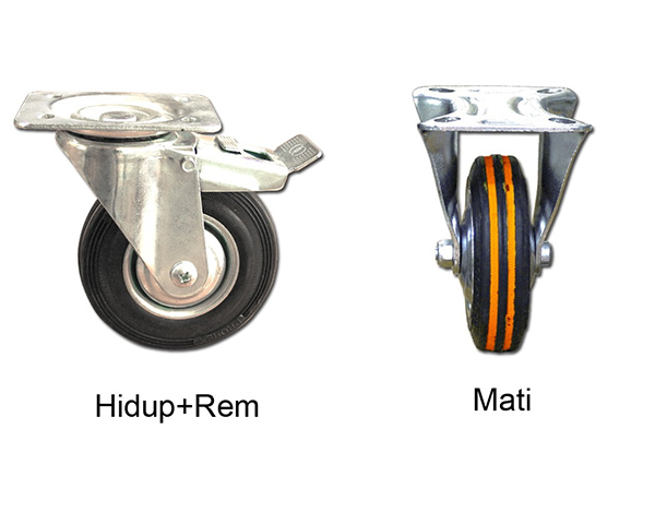 Roda Karet TG Hidup Rem/Mati